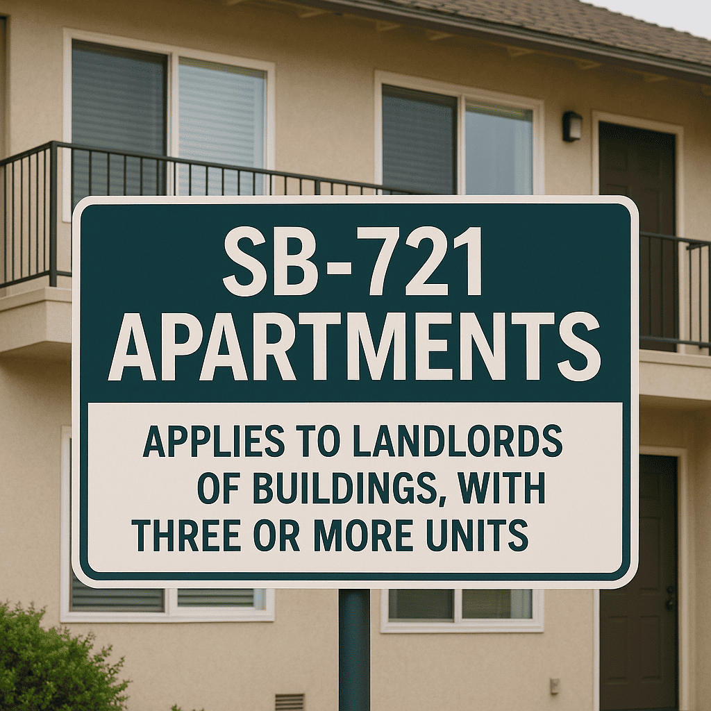 SB-721 Apartments – applies to landlords of buildings, with three or more units.